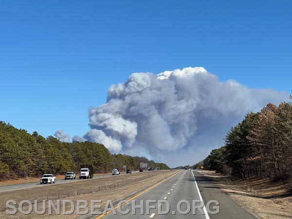On March 8th Sound Beach FD was requested to Westhampton FD for a large brush fire off of Sunrise Highway. Sound Beach sent one engine and manpower to assist in the firefighting effort. The department was on scene for numerous hours assisting in the firefighting efforts.